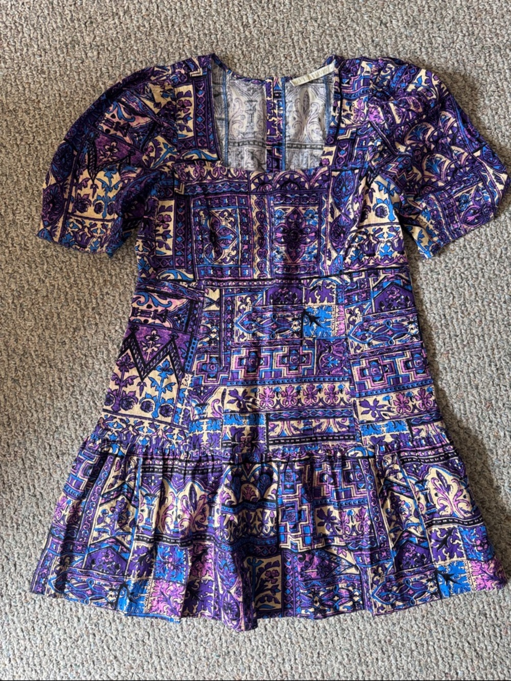 Marie Oliver Linen Printed Dress